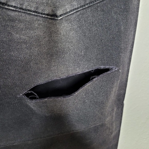 NWT One Teaspoon Jeans 26 Straight Leg Truckers Mid Waist Fray Button Fly black - Picture 9 of 11